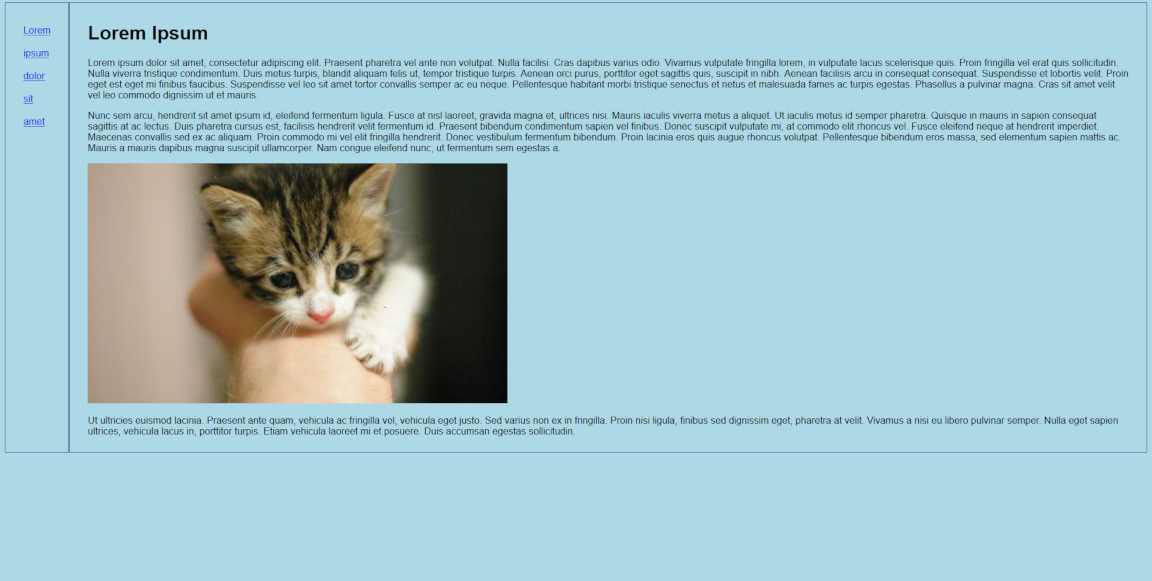 An updated version of the page with a two column layout