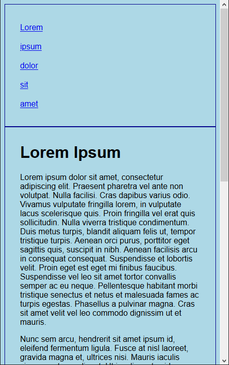 The same layout with column style added