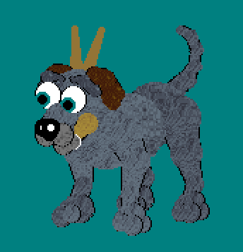 Screenshot of a mutt with horns and a steel blue coat in LNZ Live.